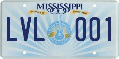 MS license plate LVL001