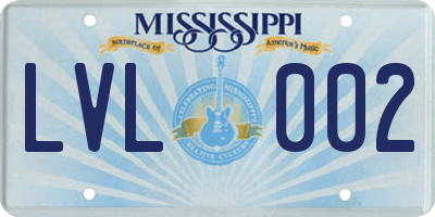MS license plate LVL002