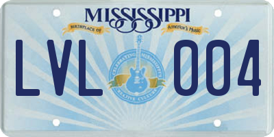 MS license plate LVL004