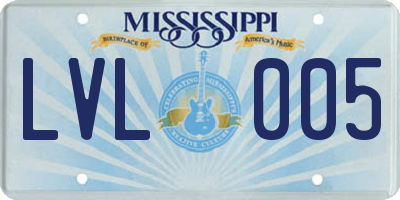MS license plate LVL005
