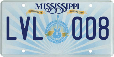 MS license plate LVL008