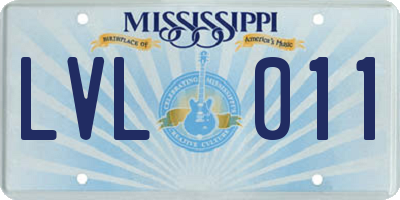 MS license plate LVL011