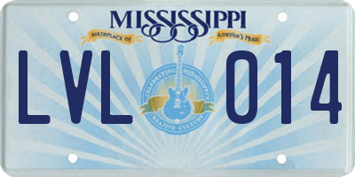 MS license plate LVL014