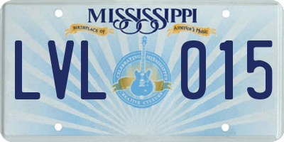MS license plate LVL015