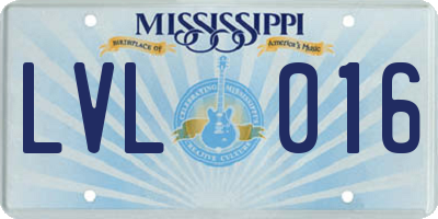 MS license plate LVL016
