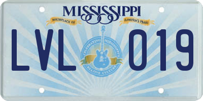MS license plate LVL019