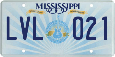 MS license plate LVL021