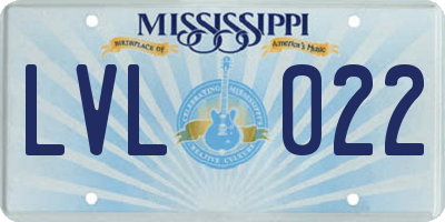 MS license plate LVL022