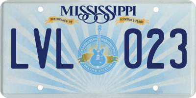 MS license plate LVL023