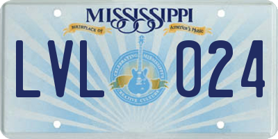 MS license plate LVL024