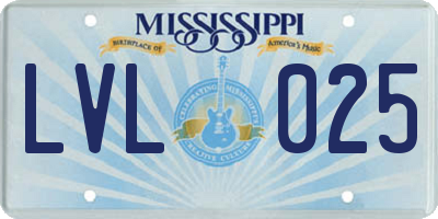 MS license plate LVL025
