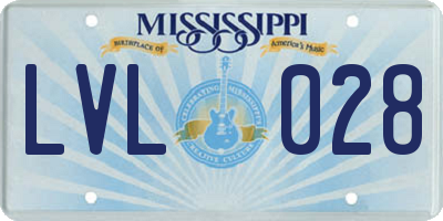 MS license plate LVL028
