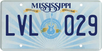 MS license plate LVL029