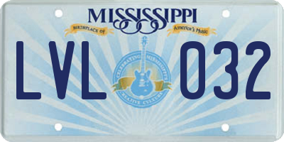 MS license plate LVL032