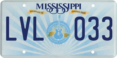 MS license plate LVL033