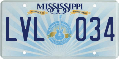 MS license plate LVL034