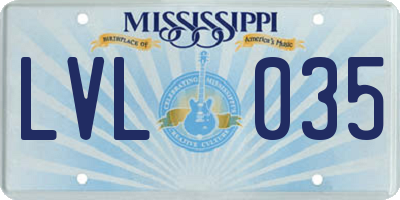 MS license plate LVL035