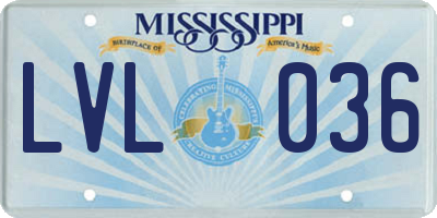 MS license plate LVL036
