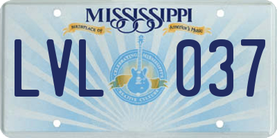 MS license plate LVL037