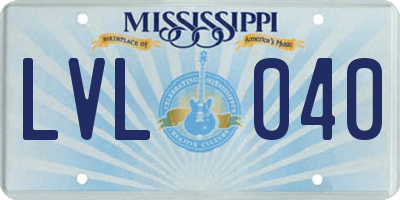 MS license plate LVL040