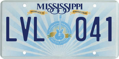 MS license plate LVL041