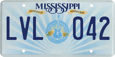 MS license plate LVL042