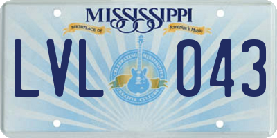 MS license plate LVL043