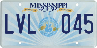 MS license plate LVL045