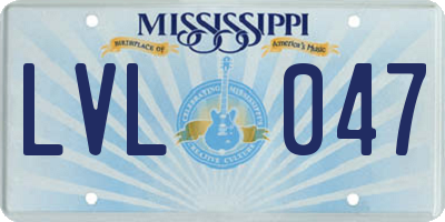 MS license plate LVL047