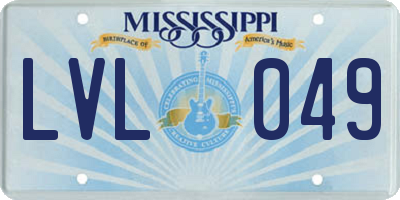 MS license plate LVL049