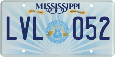MS license plate LVL052
