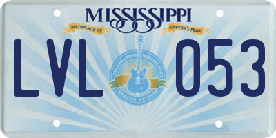 MS license plate LVL053