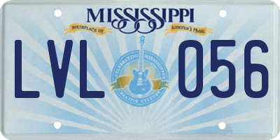 MS license plate LVL056
