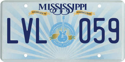 MS license plate LVL059