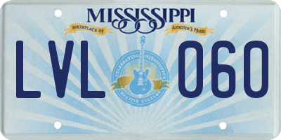 MS license plate LVL060