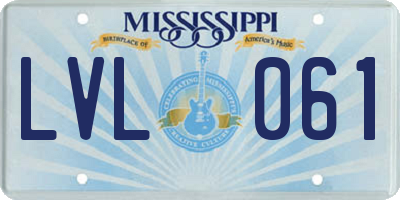 MS license plate LVL061
