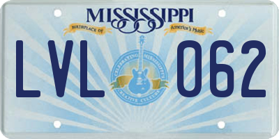 MS license plate LVL062