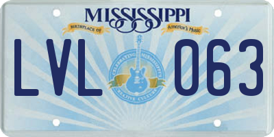 MS license plate LVL063