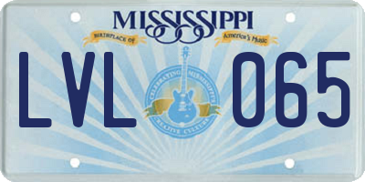 MS license plate LVL065