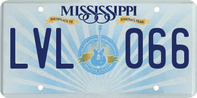 MS license plate LVL066