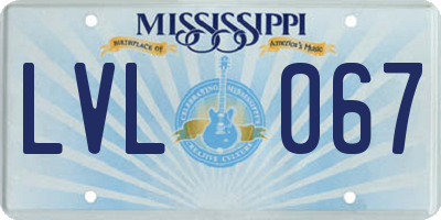MS license plate LVL067