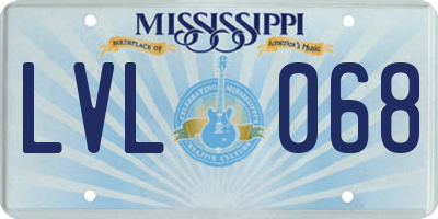 MS license plate LVL068