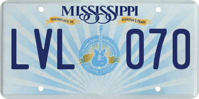 MS license plate LVL070