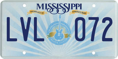 MS license plate LVL072