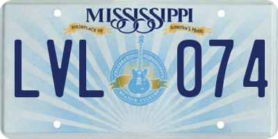 MS license plate LVL074