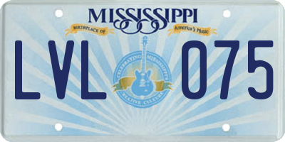 MS license plate LVL075