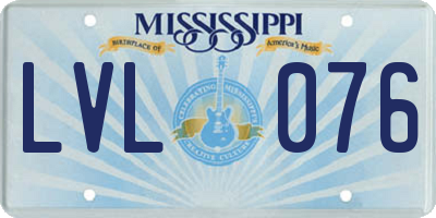 MS license plate LVL076