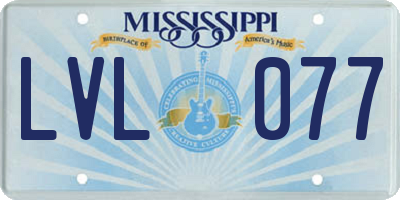 MS license plate LVL077