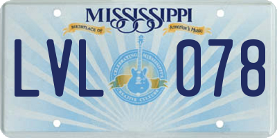 MS license plate LVL078