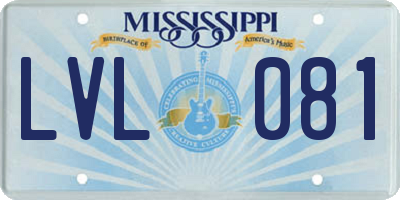 MS license plate LVL081
